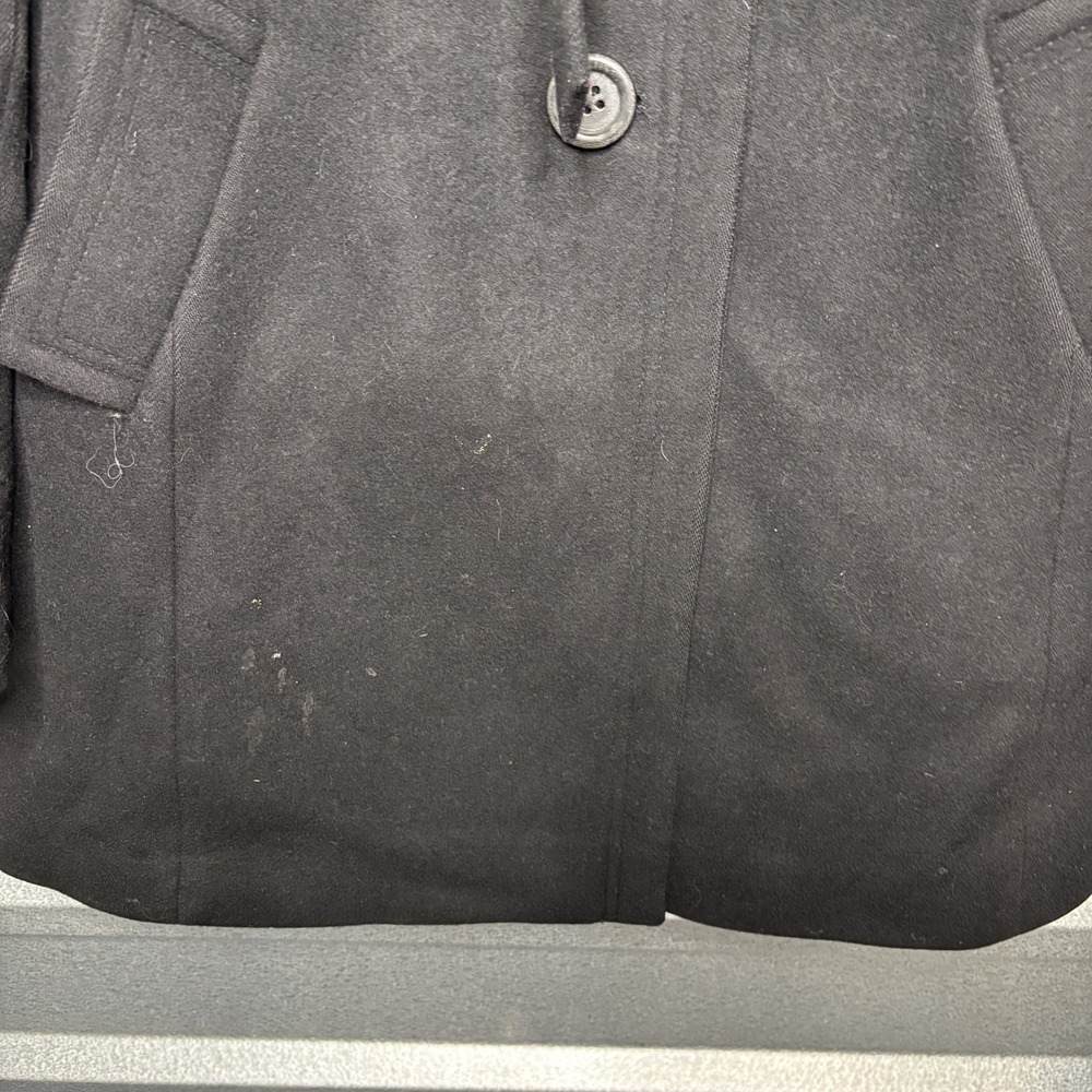 J Crew Mens Black Wool Blend Button Up Funnel Neck Coat **NO SIZE** - Picture 4 of 16
